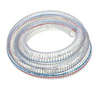 PATIKIL 1-3/8" / 34mm ID Wire Reinforced Hose 3 Meters, PVC Vinyl Suction Tubing High Pressure Chemical Resistant with Spiral Steel Wire for Water Fuel Powder Drain, Clear