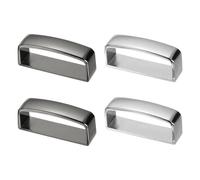 PATIKIL 1-3/8 Inch 40mm Belt Loop Keepers, 4 Pcs Alloy Belt Strap Ring Men's Buckle for DIY Craft Fixing, Black/Silver Tone