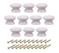 PATIKIL 1-3/8 Inch Knobs, 10 Pcs Round Drawer Dresser Knobs Wood Handles Knobs Drawer Pulls with Screws for Kitchen Cupboard Furniture Door, Purple