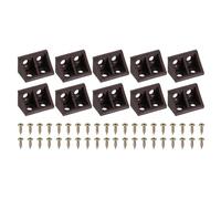 PATIKIL 1.3"x0.8"x0.8" Plastic Corner Braces, 30 Pcs L-Shape Shelf Support Corner Brace Nylon Right Angle Brackets for Drawer Shelves Cabinet Repair Fixing, Brown