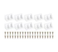PATIKIL 1.3"x0.8"x0.8" Plastic Corner Braces, 30 Pcs L-Shape Shelf Support Corner Brace Nylon Right Angle Brackets for Drawer Shelves Cabinet Repair Fixing, White