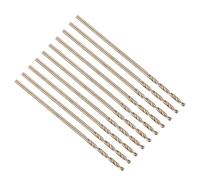 PATIKIL 1/32" Drill Bit 0.8mm, Jobber Straight Shank M2 High-Speed Steel 135° Gold Finish for Stainless Steel Hard Metal - 10 Pack