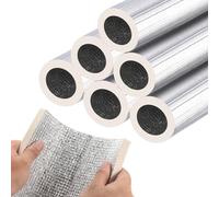 PATIKIL 1.3ft Length 43mm(1-11/16") ID 73mm OD Pipe Insulation Foam Tube, 6 Pcs 15mm Thick Self Adhesive Pipe Freeze Protection Wrap with Aluminum Foil for Outdoor Winter Irrigation