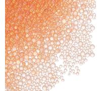 PATIKIL 1-3mm Mini Glass Bubble Beads 200g Tiny Iridescent Beads No Hole Water Droplet Balls for DIY Crafting Nail Art Resin Filler, Light Orange