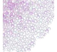 PATIKIL 1-3mm Mini Glass Bubble Beads 200g Tiny Iridescent Beads No Hole Water Droplet Balls for DIY Crafting Nail Art Resin Filler, Purple Series