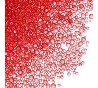 PATIKIL 1-3mm Mini Glass Bubble Beads 200g Tiny Iridescent Beads No Hole Water Droplet Balls for DIY Crafting Nail Art Resin Filler, Red