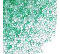 PATIKIL 1-3mm Mini Glass Bubble Beads 200g Tiny Iridescent Beads No Hole Water Droplet Balls for DIY Crafting Nail Art Resin Filler, Green Series