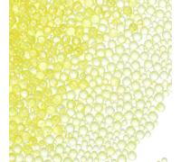 PATIKIL 1-3mm Mini Glass Bubble Beads 200g Tiny Iridescent Beads No Hole Water Droplet Balls for DIY Crafting Nail Art Resin Filler, Yellow