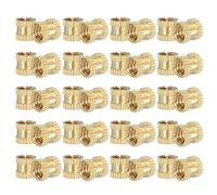 PATIKIL 1/4"-20 Threaded Inserts, 40 Pcs Female Metric Brass Knurled Nuts Heat Set Insert for Plastic 3D Printing Components (1/4"-20x8x8mm)