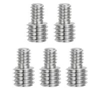 PATIKIL 1/4"-20 to 3/8"-16UNC Double End Threaded Stud Screw Bolt, 5 Pack 303 Stainless Steel Rod Bolts Thread Reducer Adapter for Camera Furniture Hardware, 16mm Long