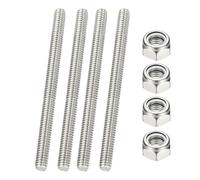 PATIKIL 1/4"-20 UNC Fully Threaded Rod, 3.54" Length 304 Stainless Steel Right Hand Long Thread Bar Studs with Nuts for Pipes Clamps Hangers U-Bolts 4Pcs