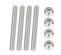 PATIKIL 1/4"-20 UNC Fully Threaded Rod, 60mm Length 304 Stainless Steel Right Hand Long Thread Bar Studs with Nuts for Pipes Clamps Hangers U-Bolts 4Pcs