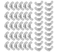 PATIKIL 1/4"-20 Wing Nuts, 50Pcs 304 Stainless Steel Fasteners Parts Butterfly Nut Smooth Finish for Repair Install Construction, Manufacturing, Engineering, Assembling, Furniture