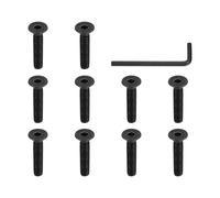 PATIKIL 1/4-20 x 1-1/4 Inch Flat Head Socket Cap Screws, 10 Pcs Flat Countersunk Bolts Hex Socket Drive Machine Screws UNC Coarse Full Thread Black Oxide Grade 10.9 with Hex Spanner