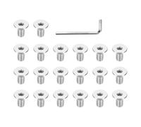PATIKIL 1/4-20 x 1/2" Flat Head Socket Cap Screws, 20 Pcs Flat Countersunk Bolts Hex Socket Drive 304 Stainless Steel Machine Screws UNC Coarse Full Thread with Hex Spanner