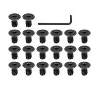 PATIKIL 1/4-20 x 1/2 Inch Flat Head Socket Cap Screws, 20 Pcs Flat Countersunk Bolts Hex Socket Drive Machine Screws UNC Coarse Full Thread Black Oxide Grade 10.9 with Hex Spanner