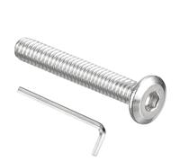 PATIKIL 1/4-20 x 1-3/4" Flat Head Hex Socket Cap Screw Bolt, 10PCS 304 Stainless Steel 18-8 Furniture Bolt with Hex Allen Wrench for Bed Repairs Ship Assembly Mechanical Industry, Silver