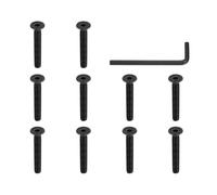 PATIKIL 1/4-20 x 1-3/4 Inch Flat Head Socket Cap Screws, 10 Pcs Flat Countersunk Bolts Hex Socket Drive Machine Screws UNC Coarse Full Thread Black Oxide Grade 10.9 with Hex Spanner