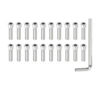 PATIKIL 1/4"-20 x 1" Socket Head Screws Cap Bolt, 20Pcs 304 Stainless Steel Hexagon Socket Screws with Hex Wrenches Full Thread for Road Bicycle Mountain Bike Auto Motorcycle, Silver