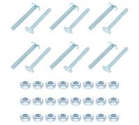 PATIKIL 1/4"-20 x 2-1/2" T Track Bolts, 12 Pack T Slot Bolts Universal with 24 Pack 1/4" Hex nuts for Woodworking Jigs Fixture Accessories Hardware, Silver