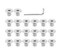 PATIKIL 1/4-20 x 3/8" Flat Head Socket Cap Screws, 20 Pcs Flat Countersunk Bolts Hex Socket Drive 304 Stainless Steel Machine Screws UNC Coarse Full Thread with Hex Spanner