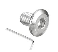 PATIKIL 1/4-20 x 5/16" Flat Head Hex Socket Cap Screw Bolt, 20PCS 304 Stainless Steel 18-8 Furniture Bolt with Hex Allen Wrench for Bed Repairs Ship Assembly Mechanical Industry, Silver