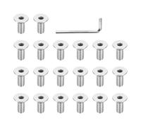 PATIKIL 1/4-20 x 5/8" Flat Head Socket Cap Screws, 20 Pcs Flat Countersunk Bolts Hex Socket Drive 304 Stainless Steel Machine Screws UNC Coarse Full Thread with Hex Spanner