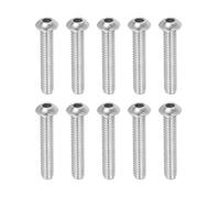 PATIKIL 1/4-20x1-3/8" Button Head Socket Cap Screws, 10 Pcs 304 Stainless Steel 18-8 Socket Cap Screw Bolts Allen Hex Drive Full Thread Fine Thread UNC