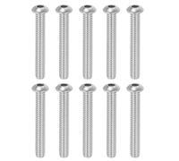 PATIKIL 1/4-20x1-7/8" Button Head Socket Cap Screws, 10 Pcs 304 Stainless Steel 18-8 Socket Cap Screw Bolts Allen Hex Drive Full Thread Fine Thread UNC