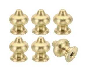 PATIKIL 1/4-27 Lamp Finial Ball Cap Knob, 6 Pack Lamp Shade Harp Top Screw Nut Decoration for Table Lamps, Solid Brass