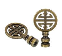 PATIKIL 1/4-27 Lamp Finial Cap for Lamp Harp Lampshade Top, 2 Pack Cap Nut Solid Metal Screw Cap Knob Lamp Shade Decoration for Table or Floor Lamps, Bronze