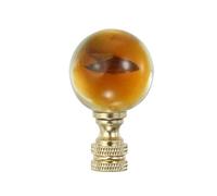 PATIKIL 1/4-27 Lamp Finial Cap for Lampshade Harp Top, Cap Nut Screw Cap Knob Clear Ball Shaped Crystal Round Lamp Shade Decoration for Table Floor Lamp, Gold Tone