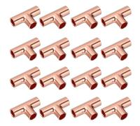 PATIKIL 1/4" (6mm) ID 0.8mm Thick Tee Copper Fitting, 20Pcs 99.9% 3 Way Pure Copper Pipe Fitting Tube Connector with Sweat Solder Connection for Plumbing HVAC Refrigeration System