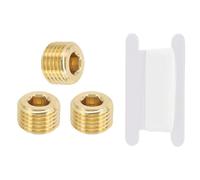 PATIKIL 1/4" BSP Male Pipe Plug Fitting, 3Pcs Brass Hex Counter Sunk Plug Brass Male Connector Socket for Closing The End of Pipe Industrial Machinery Fittings