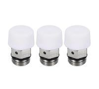 PATIKIL 1/4" BSP Male Thread Manual Radiator Air Vent Valves, 3 Pack Nickel Plated Brass Plug Valve No Need Key for Radiator Heater, Silver White