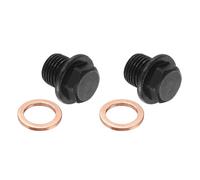 PATIKIL 1/4" BSP Pipe Plug Fitting, 2 Pcs Outer Hex Head Socket Flange Male Thread Pipe Cap Adapter Connector with Copper Washer for Sealing Oil Gas Water