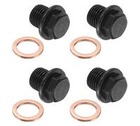 PATIKIL 1/4" BSP Pipe Plug Fitting, 4 Pcs Outer Hex Head Socket Flange Male Thread Pipe Cap Adapter Connector with Copper Washer for Sealing Oil Gas Water