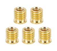 PATIKIL 1/4" Female to 3/8" Male Convert Screw Adapter, 5 Pcs Tripod Thread Adapters Mount for Camera Monopod Video DSLR SLR Mic Stand, Gold