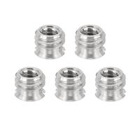 PATIKIL 1/4" Female to 3/8" Male Convert Screw Adapters, 5 Pcs Tripod Thread Adapter Mount for Camera Monopod Video DSLR SLR Mic Stand, Silver