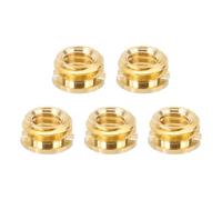 PATIKIL 1/4" Female to 3/8" Male Convert Screws Adapters, 5 Pcs Tripod Thread Adapter Mount for Camera Monopod Video DSLR SLR Mic Stand, Gold
