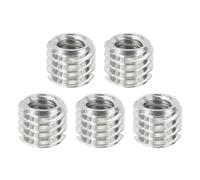 PATIKIL 1/4" Female to 3/8" Male Convert Screws Adapters, 5 Pcs Tripod Thread Adapter Mount for Camera Monopod Video DSLR SLR Mic Stand, Silver