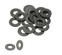 PATIKIL 1/4 Flat Washers 5/16"ID x 5/8"OD, 20 Pcs 304 Stainless Steel Metal Washers Black Electroplated Flat Gasket Spacer for Screws and Bolts, Black