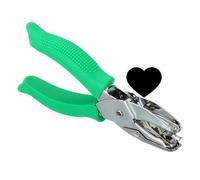 PATIKIL 1/4" Heart Single Hole Punch, Handheld Hole Puncher with Grip Metal Paper Puncher for DIY Craft Scrapbook Ticket Card, Green