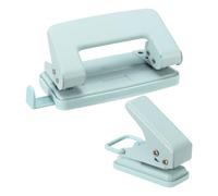 PATIKIL 1/4" Hole Punch, 2Pcs Handheld Heavy Duty Hole Puncher Press Metal Paper Puncher for Tag DIY Craft Scrapbook Ticket, Blue
