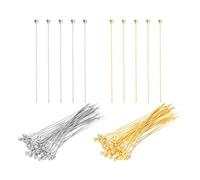 PATIKIL 1.4 Inch Ball Pins, Jewelry Making Headpins Straight Pins Findings Bendable for DIY Craft Bracelet Necklace Earring Pendant Making Supplies-400Pcs(Silver Gold)