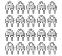 PATIKIL 1/4 Inch M6 Wire Rope Clamp Clip, 20 Pcs 304 Stainless Steel U Bolt Saddle Fastener for Rigging Rope, Wire and Cable