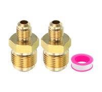 PATIKIL 1/4 Inch Male Flare x 1/2 Inch Male Flare Connector, 2Pcs SAE 45 Degree Flare Brass Adapter Reducing Union Tube Coupler Flare Pipe Fitting for Air Gas Line Refrigeration HVAC