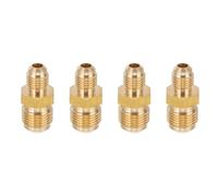 PATIKIL 1/4 Inch Male Flare x 3/8 Inch Male Flare Connector, 4Pcs SAE 45 Degree Brass Adapter Reducing Union Tube Coupler Pipe Fitting for Air Gas Line Refrigeration HVAC