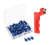 PATIKIL 1/4 Inch Track Shoe Spikes, 50 Pack Cross Country Spikes Running Shoes Replacement Spikes Nails with Spike Wrench for Plastic Track Short Running Jumping Sprint Sport, Blue