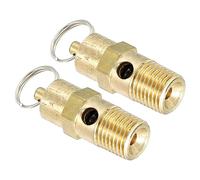 PATIKIL 1/4 Male NPT Safety Valve, 2 Pack Pressure Release Valve Air Release Valve for Air Compressor, 250 PSI Set Pressure